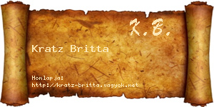 Kratz Britta névjegykártya
